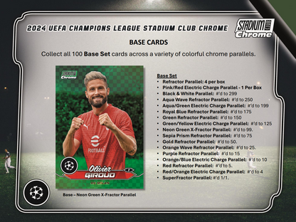 2023-24 Topps Stadium Club Chrome UEFA Champions League Soccer Hobby Box