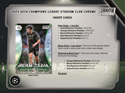 2023-24 Topps Stadium Club Chrome UEFA Champions League Soccer Hobby Box