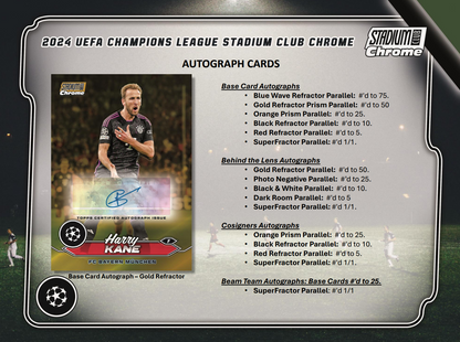 2023-24 Topps Stadium Club Chrome UEFA Champions League Soccer Hobby Box