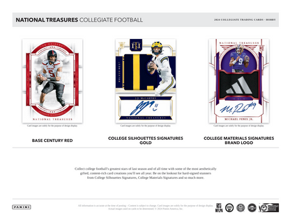 2024 Panini National Treasures Collegiate Football Hobby Box