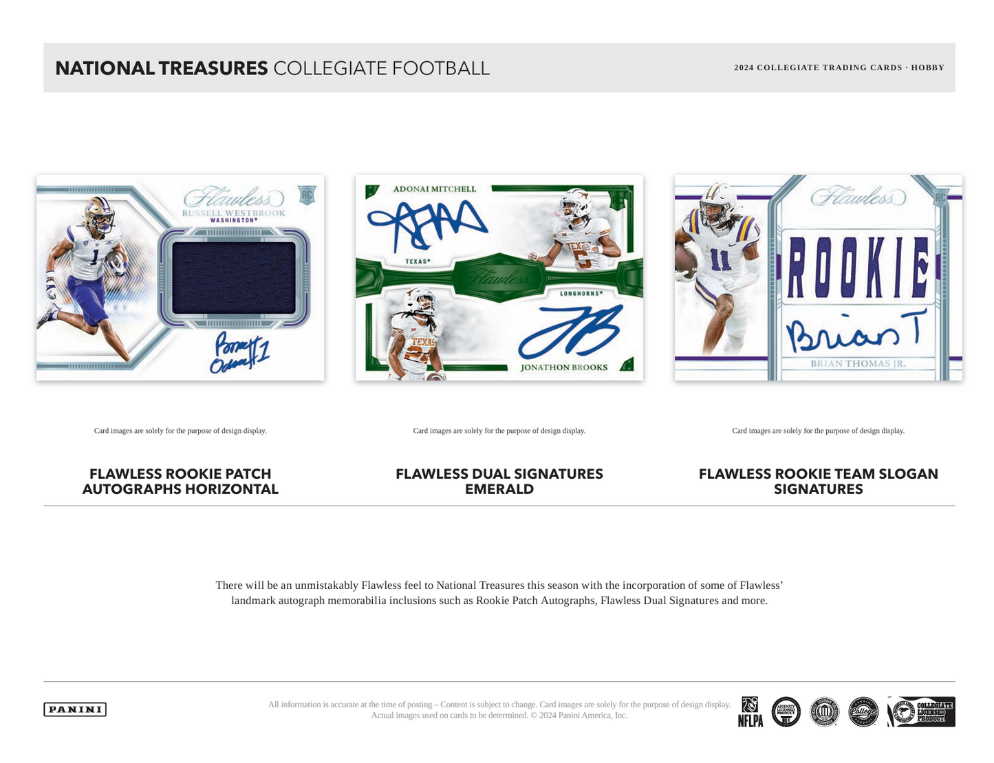 2024 Panini National Treasures Collegiate Football Hobby Box