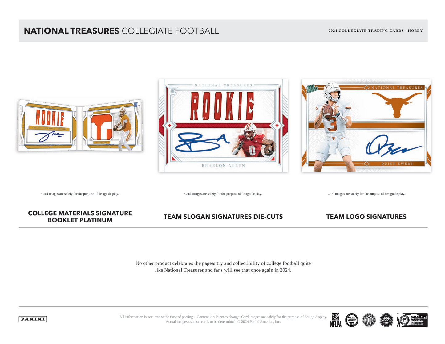 2024 Panini National Treasures Collegiate Football Hobby Box