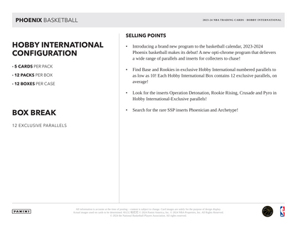 2023-24 Panini Phoenix Basketball Hobby International Box