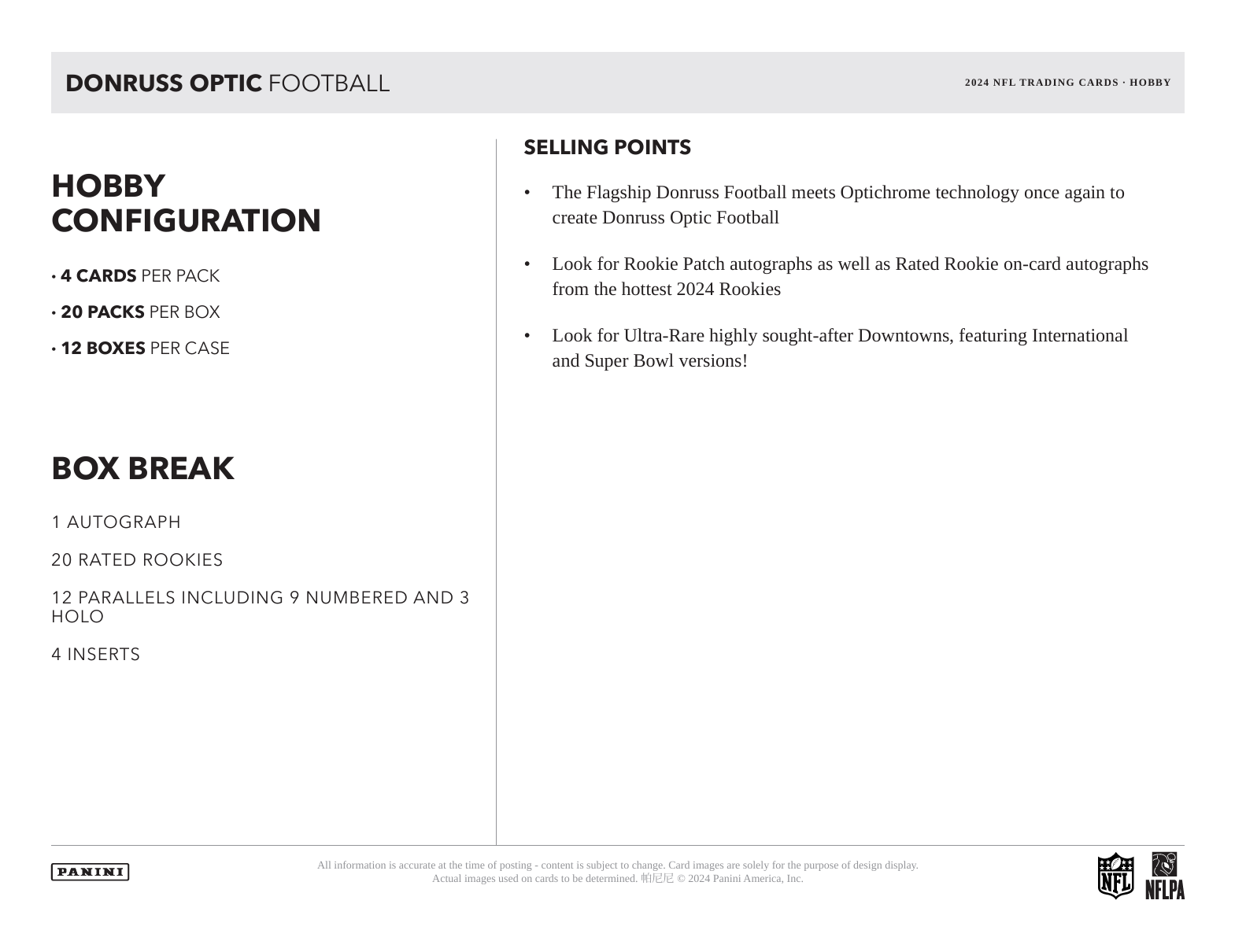 2024 Panini Donruss Optic Football Hobby Box