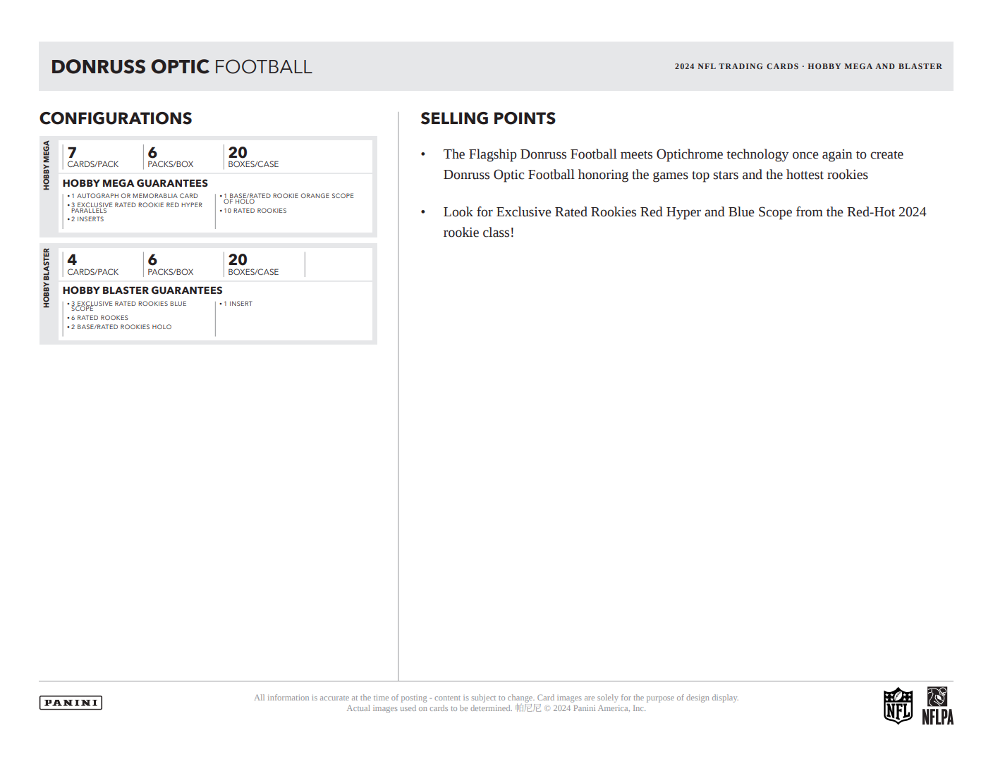 2024 Panini Donruss Optic Football Hobby Blaster Box