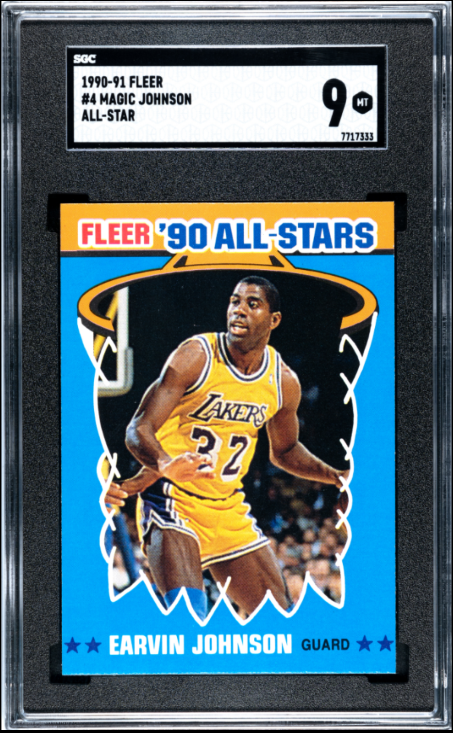 1990-91 Fleer All-Star #4 Magic Johnson SGC 9 - Front