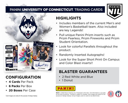 2025 Panini University of Connecticut Basketball Blaster Box