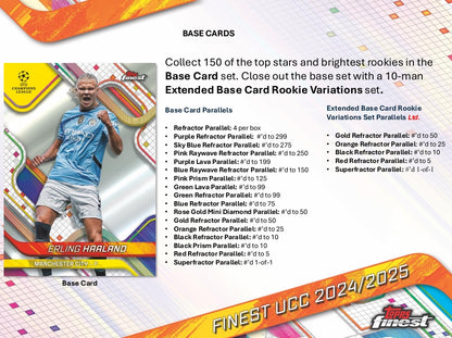 2024-25 Topps Finest UEFA Club Competitions Soccer Hobby Box
