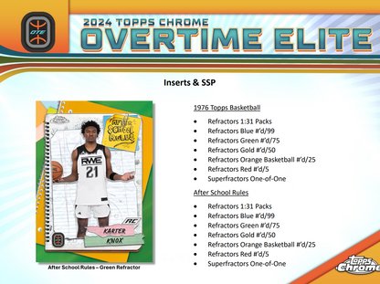 2023-24 Topps Chrome Overtime Elite Basketball Hobby Box