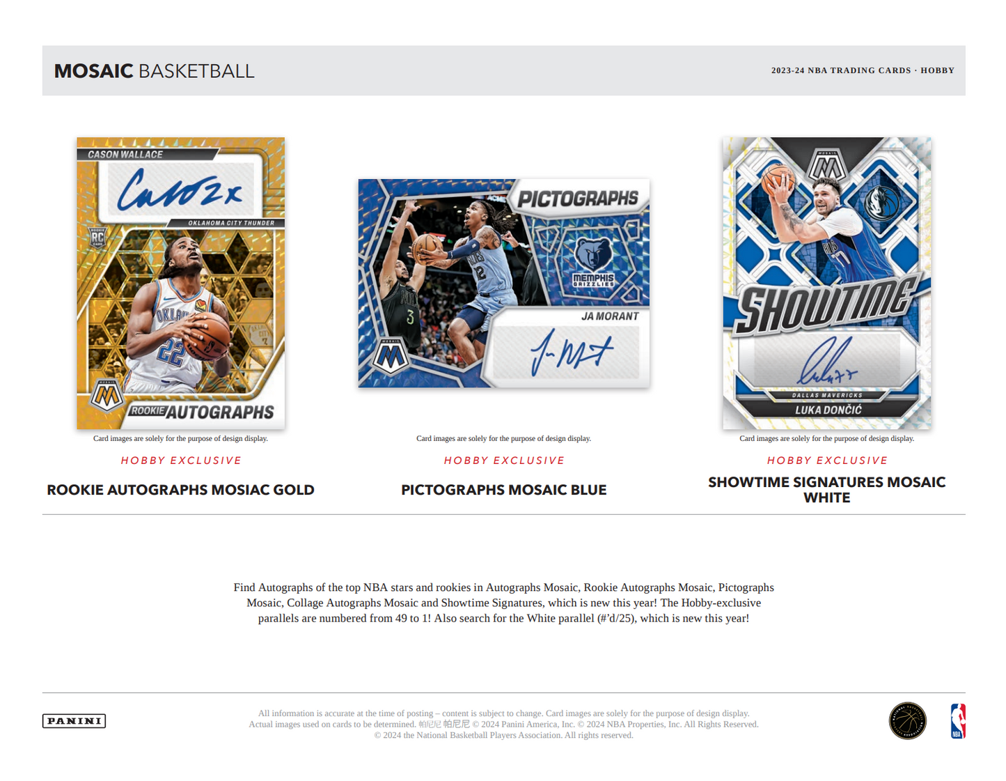 2023-24 Panini Mosaic Basketball Hobby Box