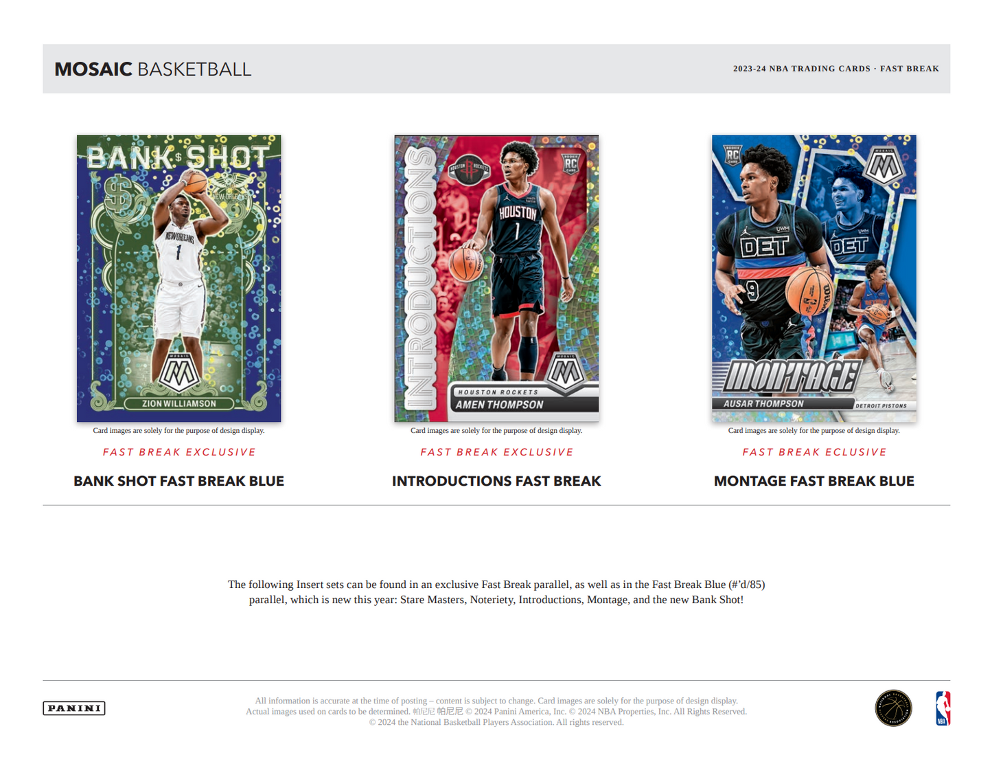 2023-24 Panini Mosaic Basketball Fast Break Box