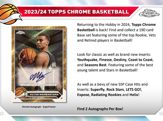 2023-24 Topps Chrome Basketball Hobby Box