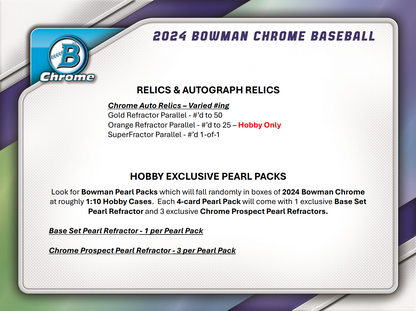 2024 Bowman Chrome Baseball Hobby Box