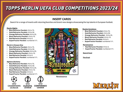 2023-24 Topps Merlin UEFA Club Competitions Soccer Hobby Box