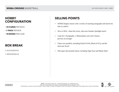 2024 Panini Origins WNBA Basketball Hobby Box