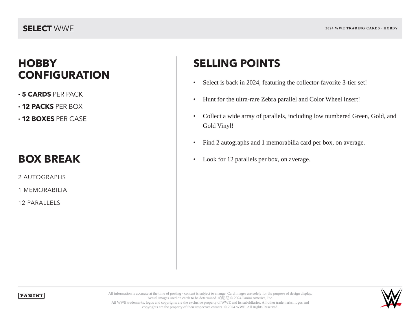 2024 Panini Select WWE Hobby Box