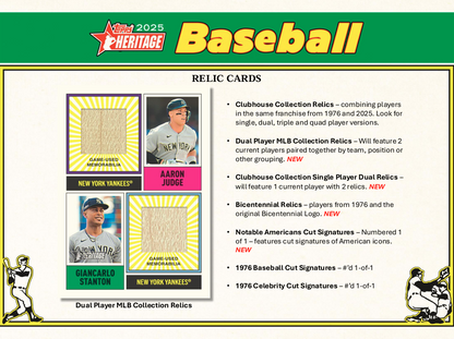 2025 Topps Heritage Baseball Hobby Box