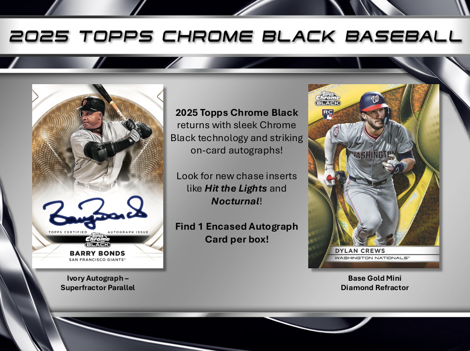 2025 Topps Chrome Black Baseball Hobby Box
