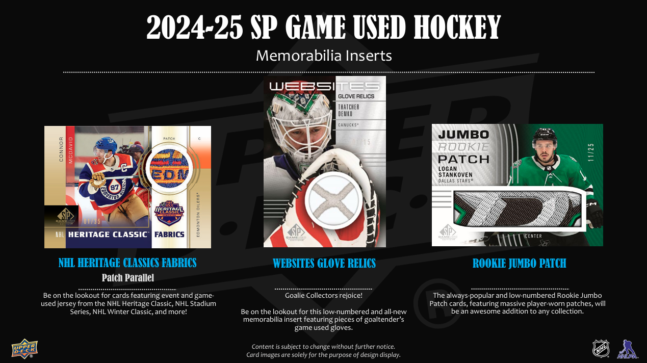 2024-25 Upper Deck SP Game Used Hockey Hobby Box