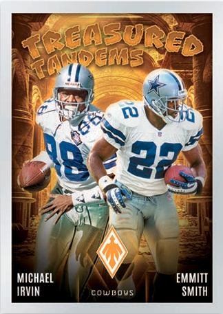 2024 Panini Phoenix Football International Michael Irvin & Emmitt Smith Treasured Tandems Stars Card