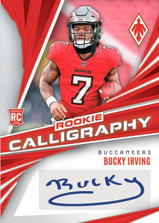 2024 Panini Phoenix Football International Bucky Irving Rookie Calligraphy Card