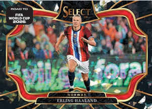 2026 Panini Select Road to World Cup Erling Haaland Field Level Black Ice Card