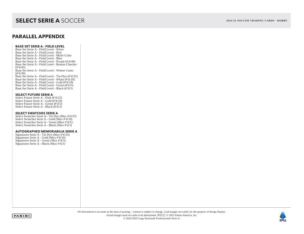 2024-25 Panini Select Serie A Soccer Hobby Box