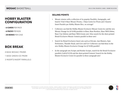 2024-25 Panini Mosaic Basketball Hobby Blaster Box