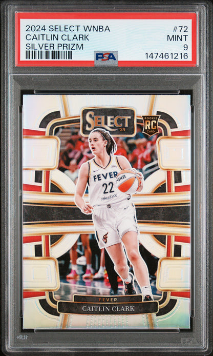 2024 Panini Select WNBA Silver Prizm #72 Caitlin Clark PSA 9
