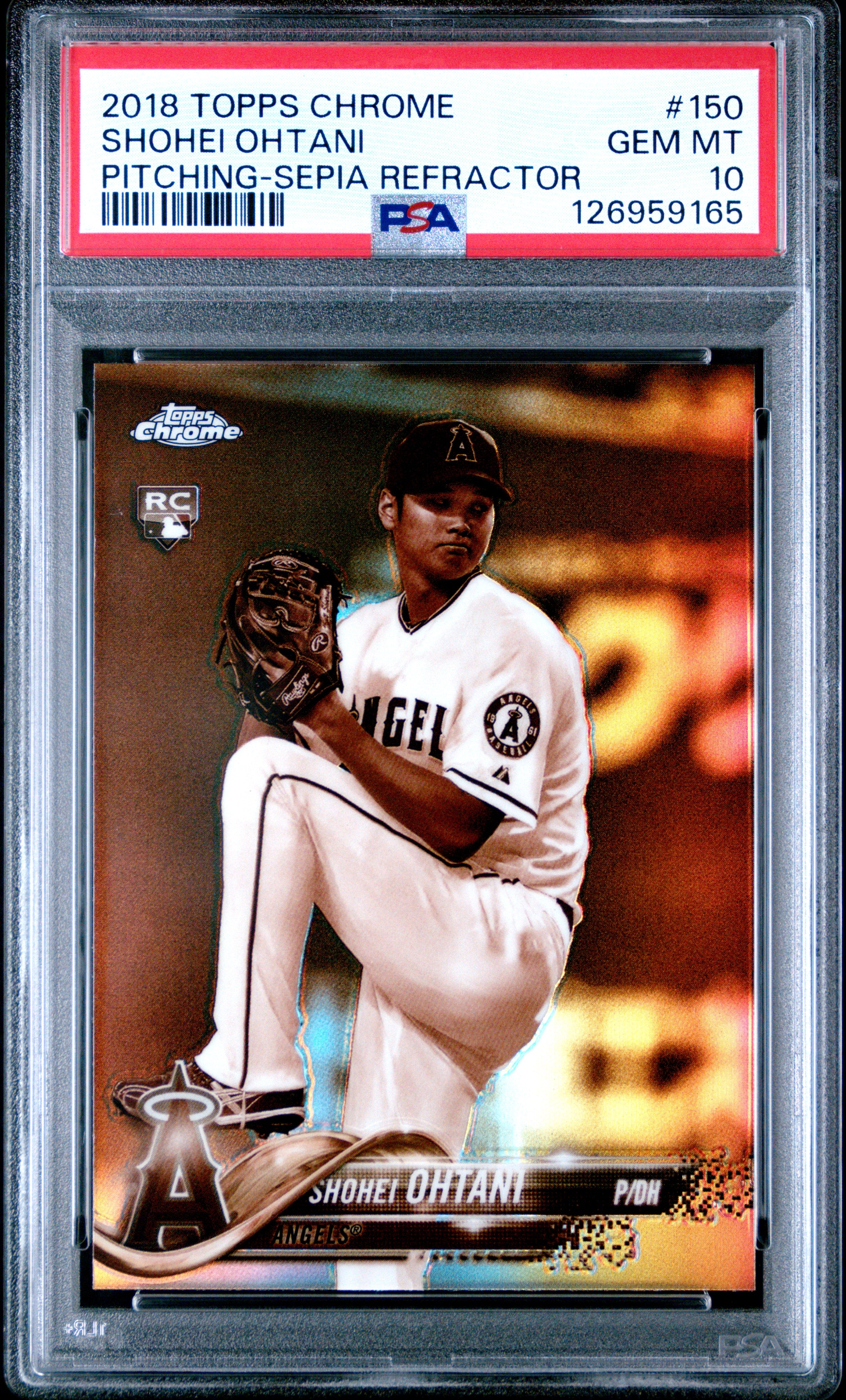 2018 Topps Chrome Sepia Ohtani #150 PSA 10 Rookie Card Pitching