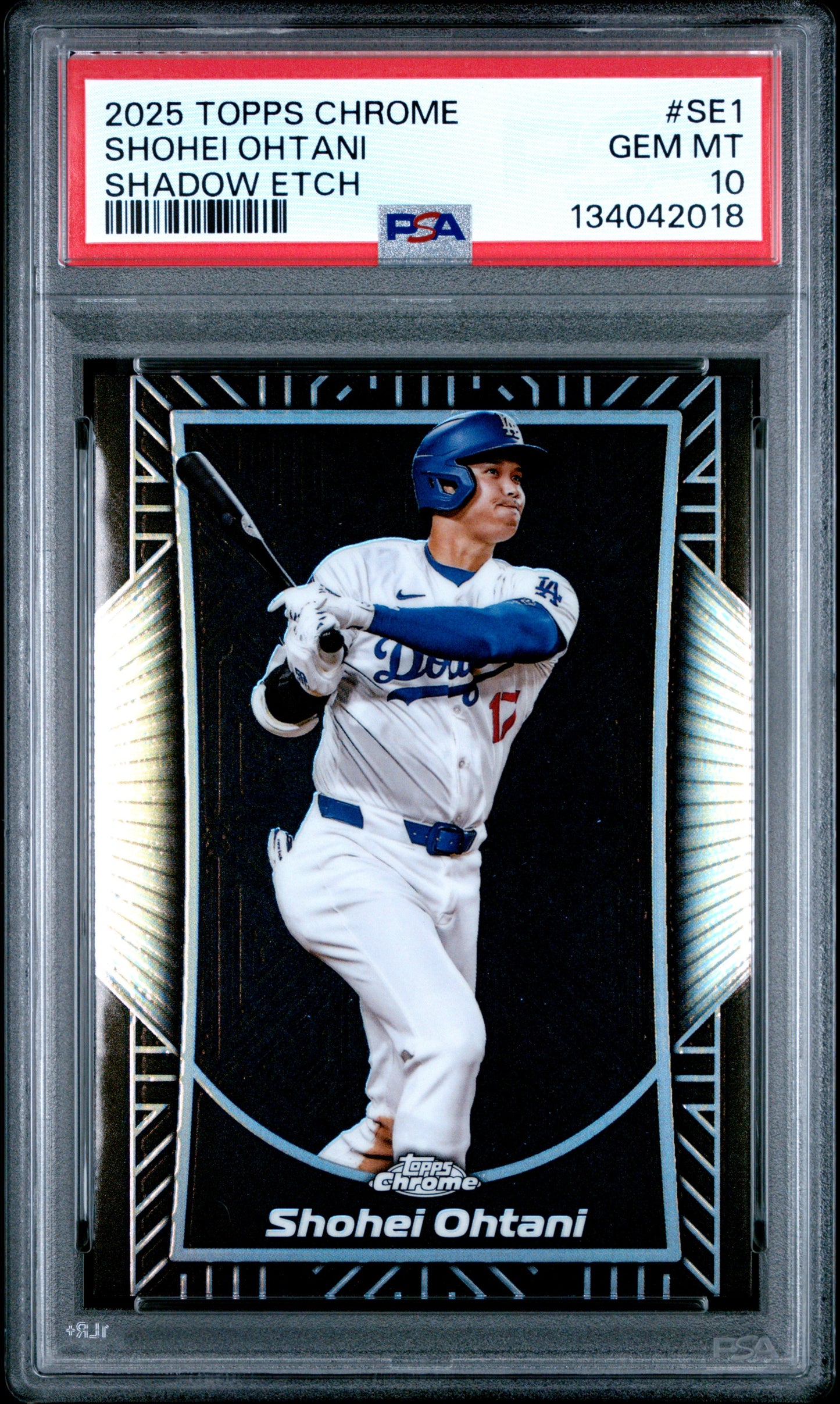 2025 Topps Chrome Shadow Etch #SE1 Shohei Ohtani PSA 10