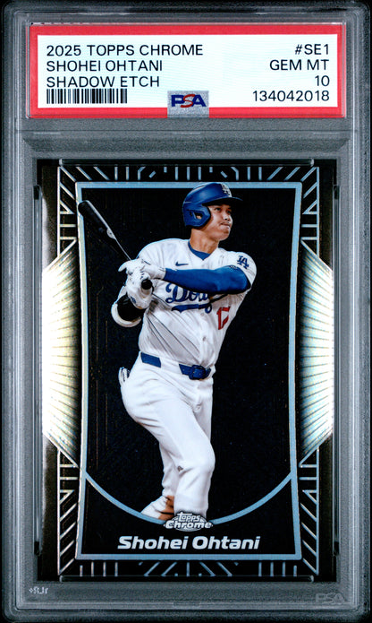 2025 Topps Chrome Shadow Etch #SE1 Shohei Ohtani PSA 10