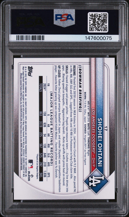 2025 Bowman #17 Shohei Ohtani PSA 9 (147600075)