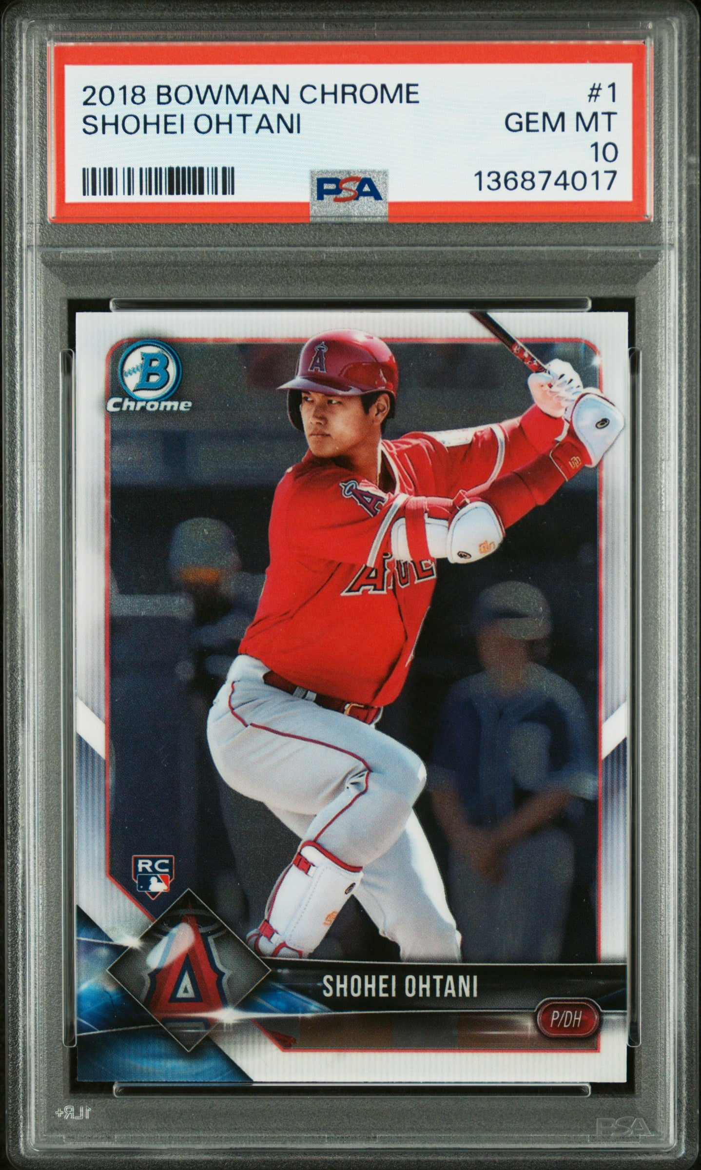 2018 Bowman Chrome Shohei Ohtani #1 PSA 10 Cert 136874017