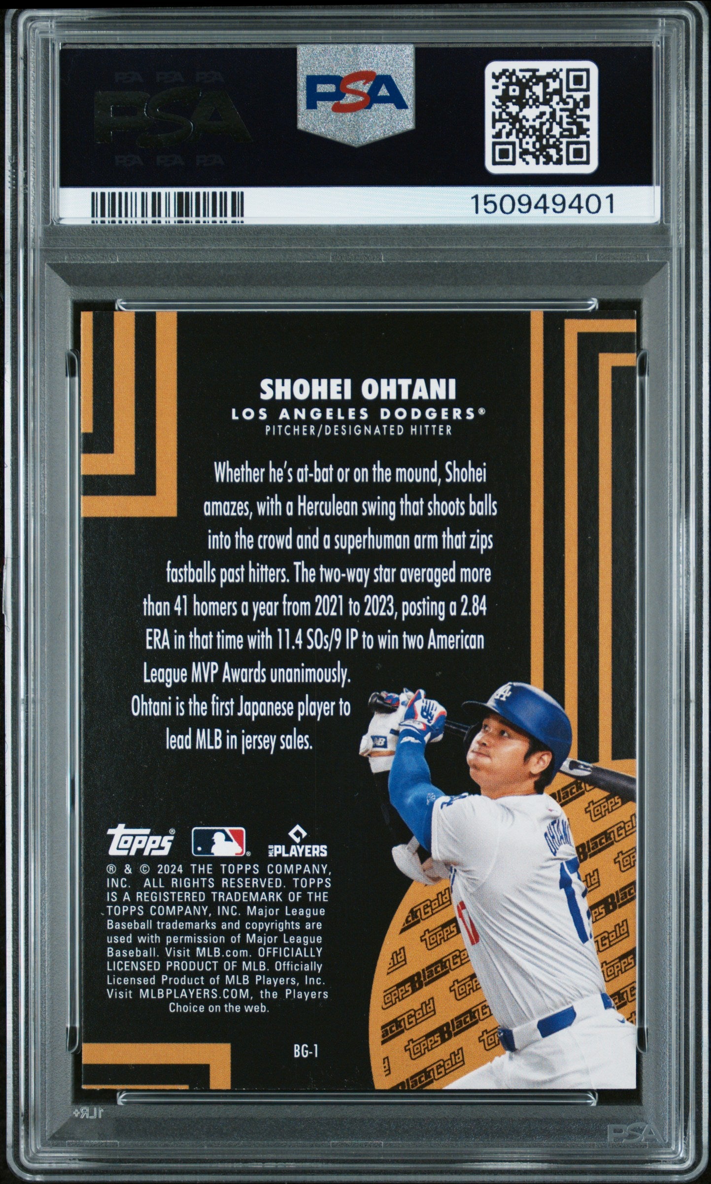 2024 Topps Update Black Gold #BG1 Shohei Ohtani PSA 9
