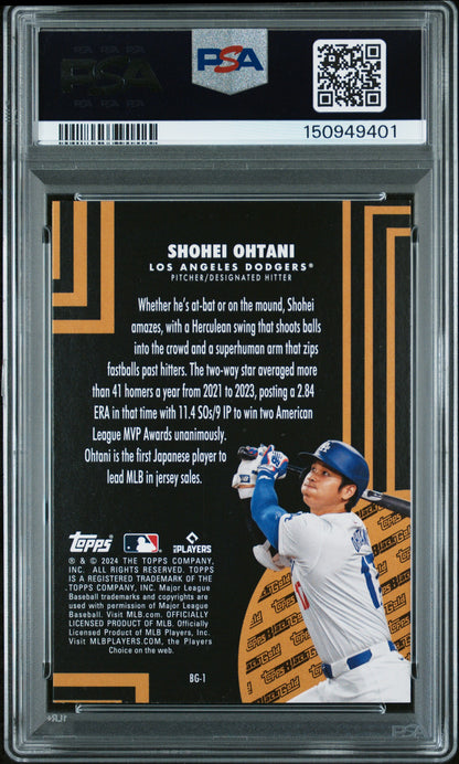 2024 Topps Update Black Gold #BG1 Shohei Ohtani PSA 9