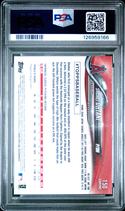 2018 Topps Chrome Pitching Shohei Ohtani #150 PSA 10