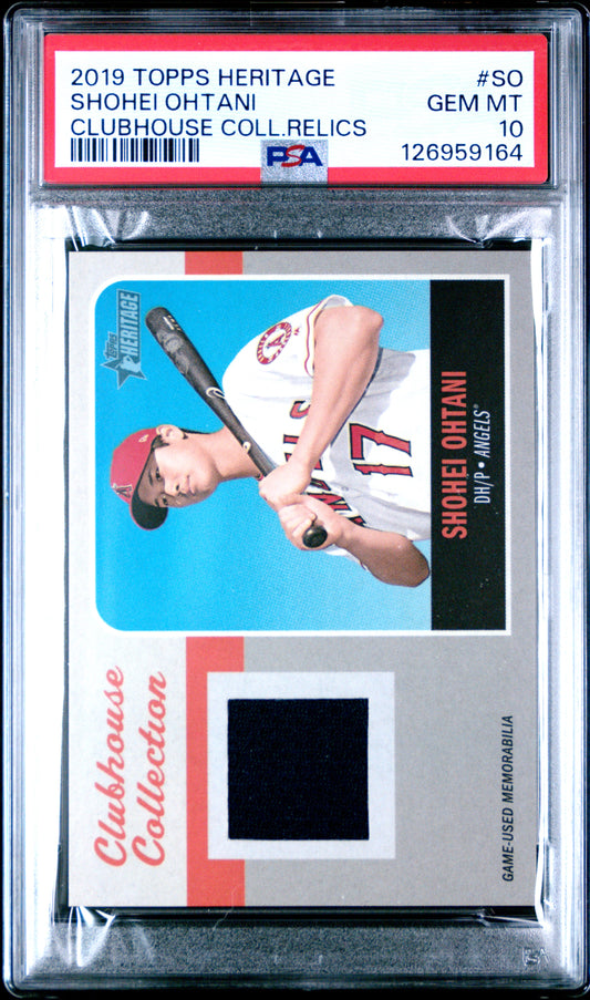 2019 Topps Heritage Clubhouse Collection Relics Shohei Ohtani #CCR-SO PSA 10