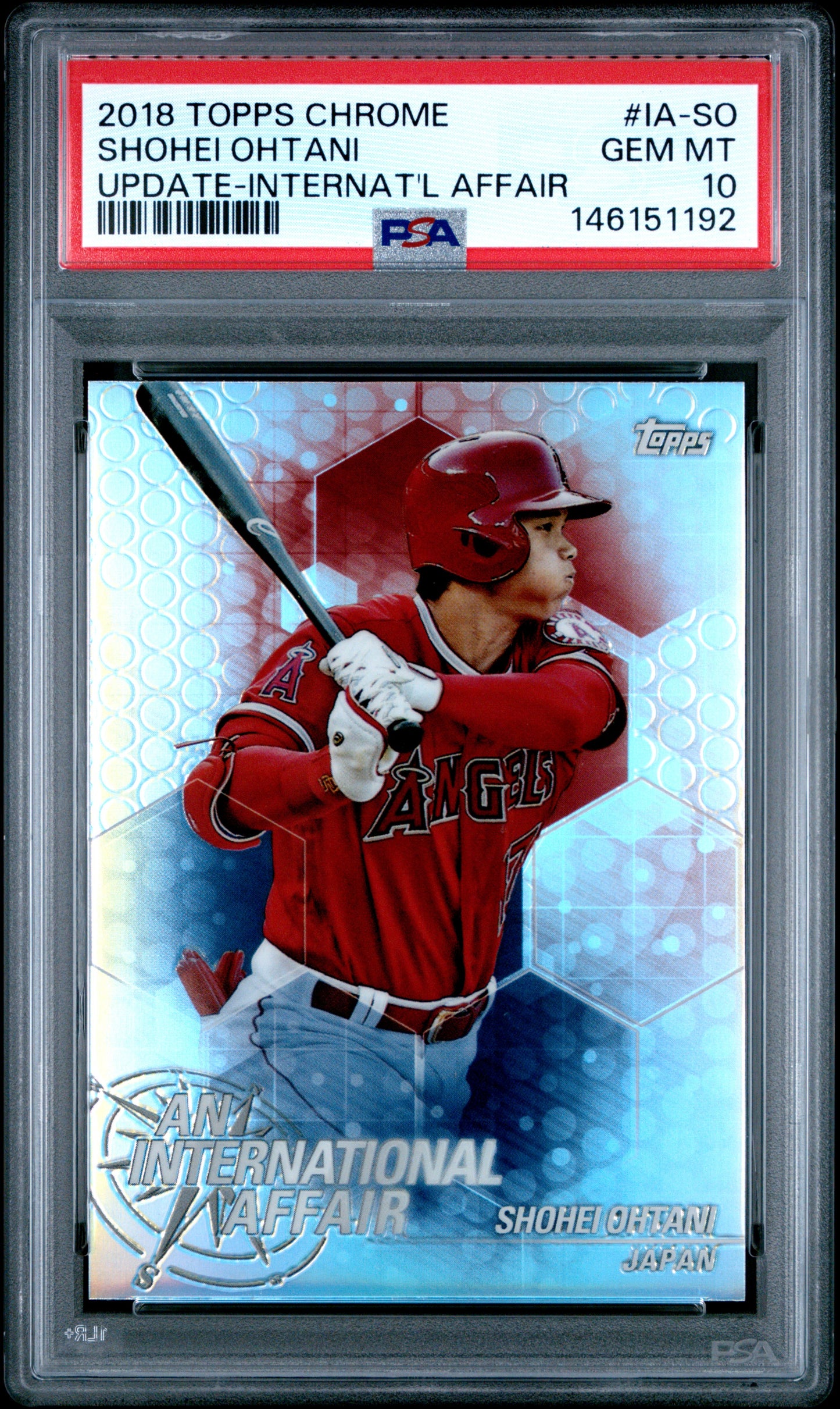 2018 Topps Chrome Update An International Affair #IA-SO Shohei Ohtani PSA 10