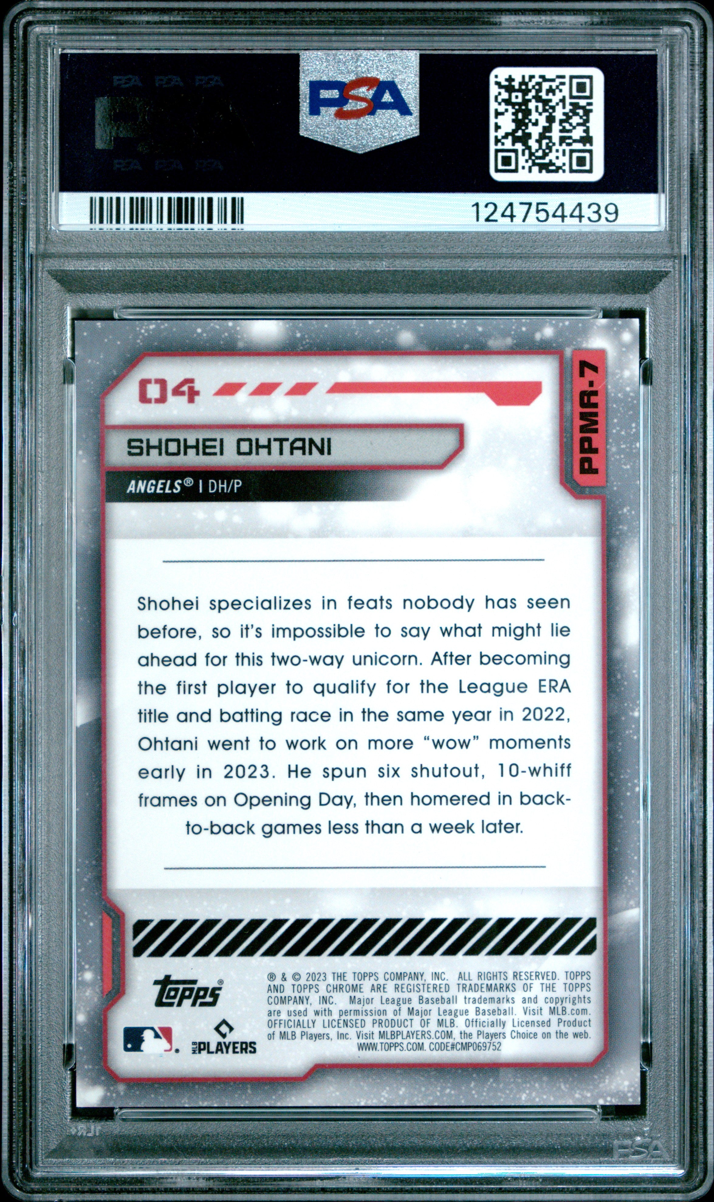 2023 Topps Cosmic Chrome Ohtani Planetary Pursuit Mars PSA 9 – RL