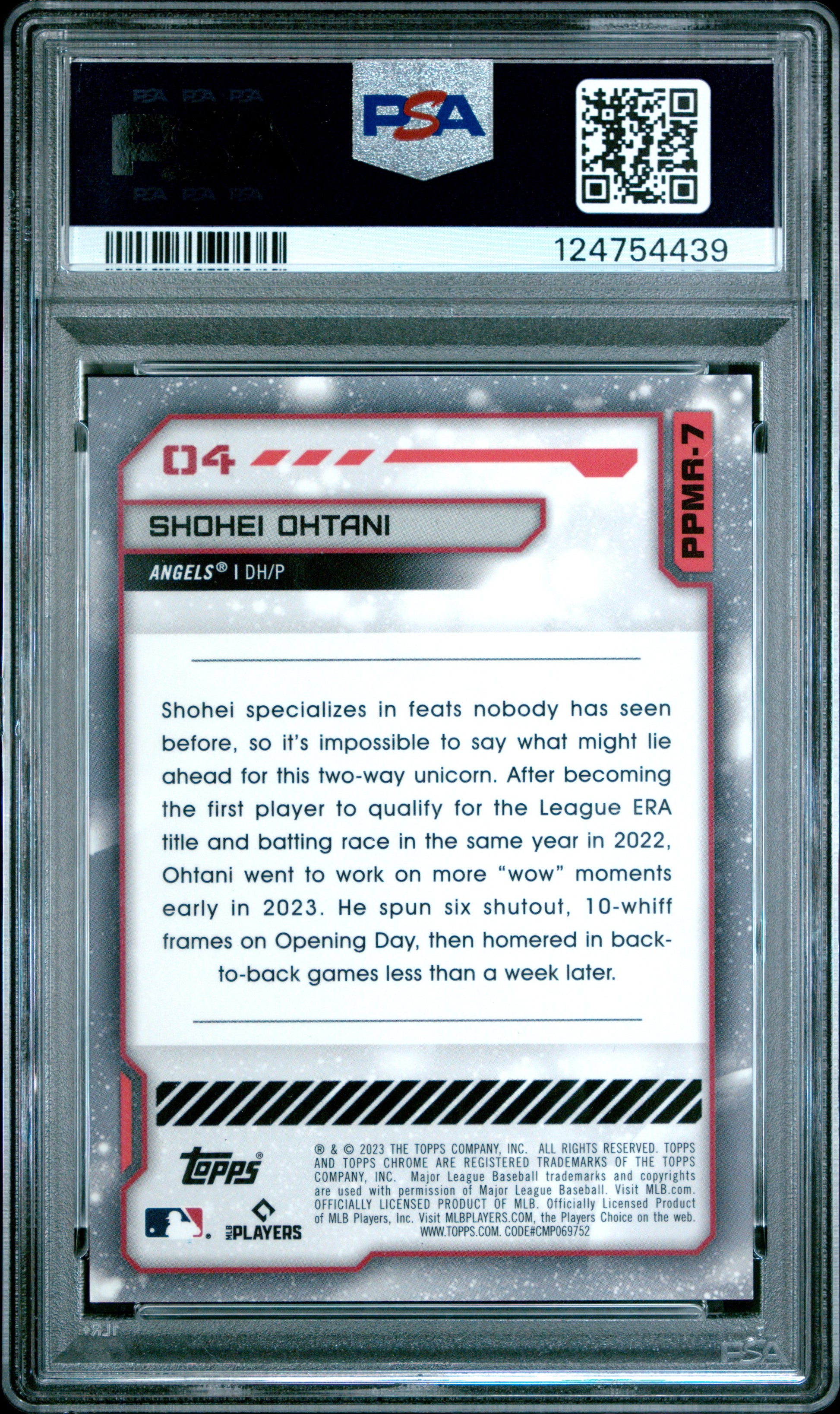2023 Topps Cosmic Chrome Planetary Pursuit Mars Shohei Ohtani #PPMA-7 PSA 9