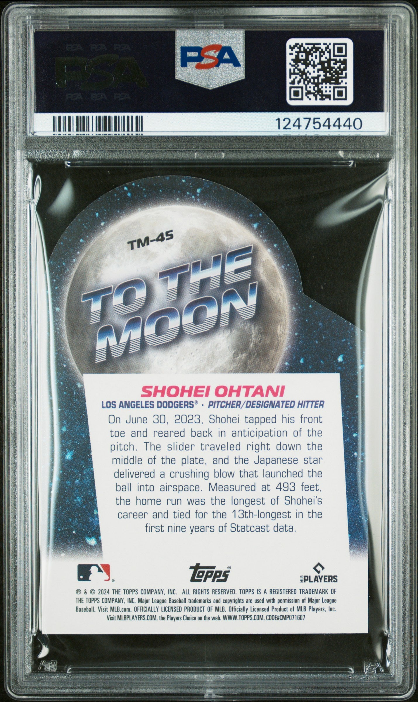 2024 Topps Big League To The Moon Die-Cut Shohei Ohtani #TM-45 PSA 10