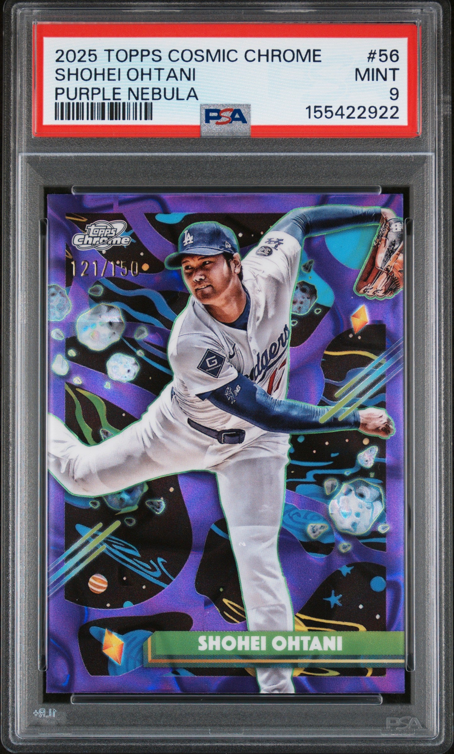 2025 Topps Cosmic Chrome Purple Nebula /150 #56 Shohei Ohtani PSA 9
