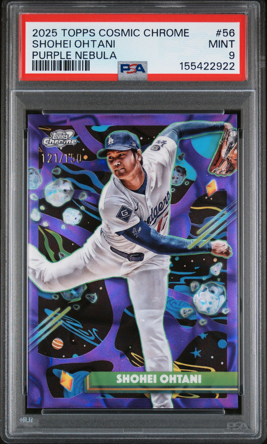 2025 Topps Cosmic Chrome Purple Nebula /150 #56 Shohei Ohtani PSA 9