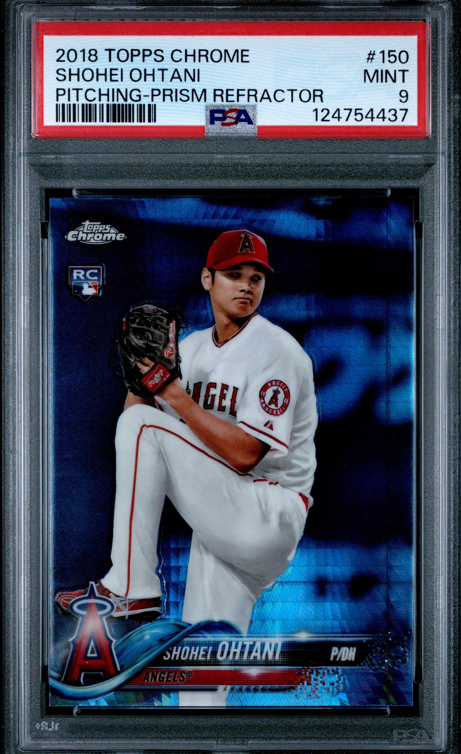 2018 Topps Chrome Pitching Prism Refractor Shohei Ohtani #150 PSA 9