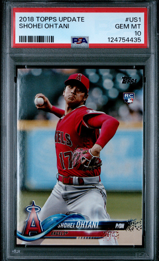 2018 Topps Update Pitching In Red Jersey Shohei Ohtani #US1 PSA 10