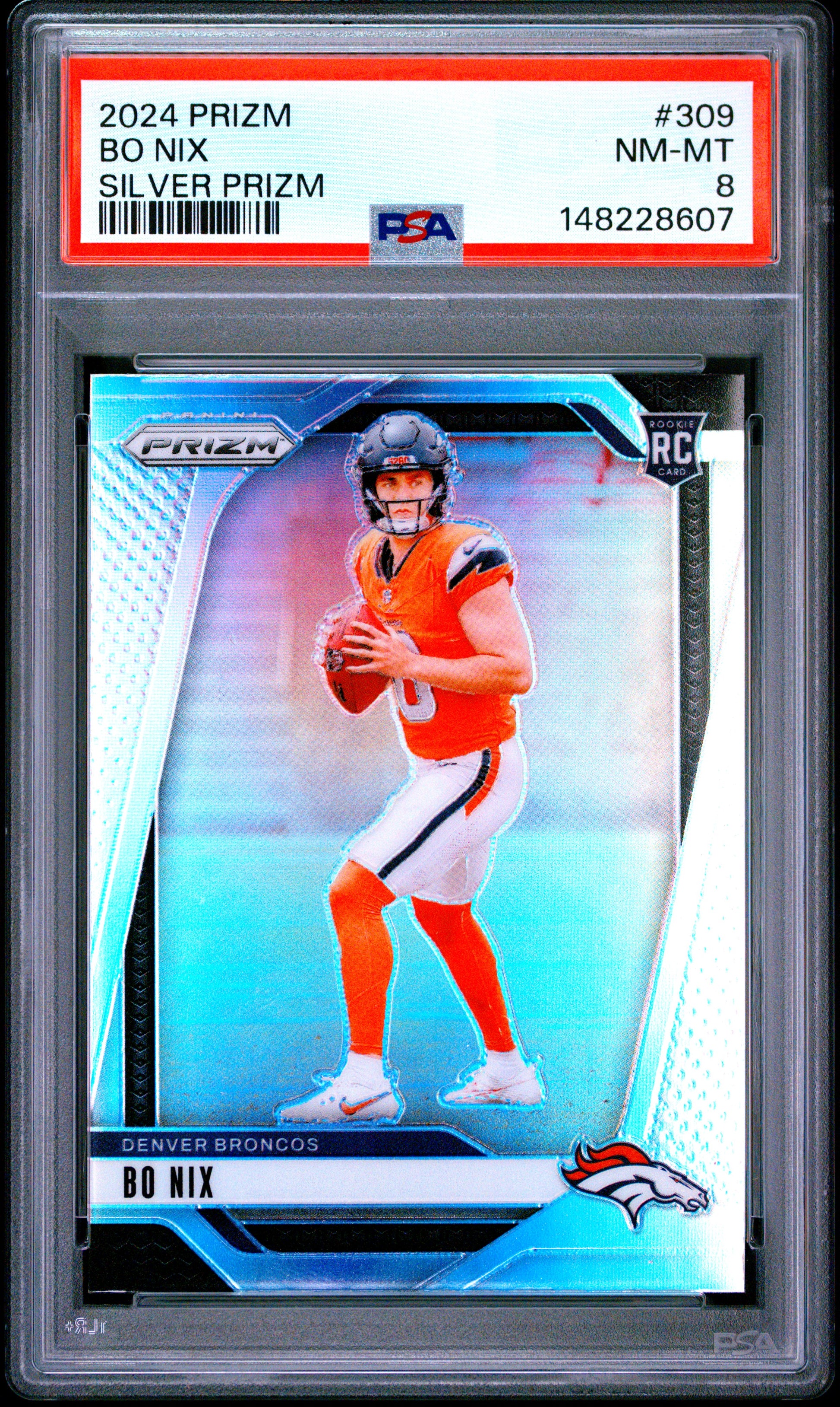 2024 Panini Prizm Silver Prizm #309 Bo Nix PSA 8