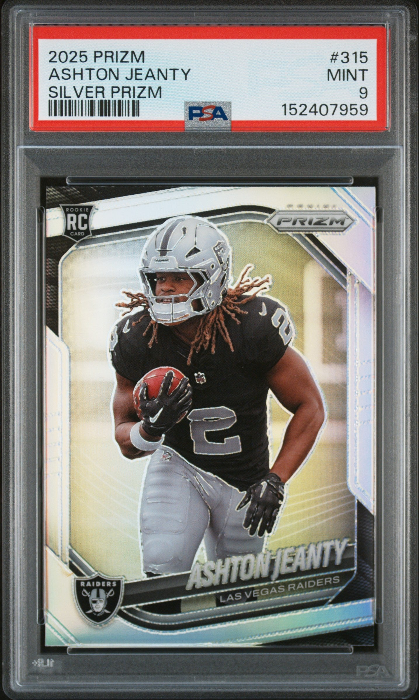 2025 Panini Prizm Silver Prizm #315 Ashton Jeanty PSA 9