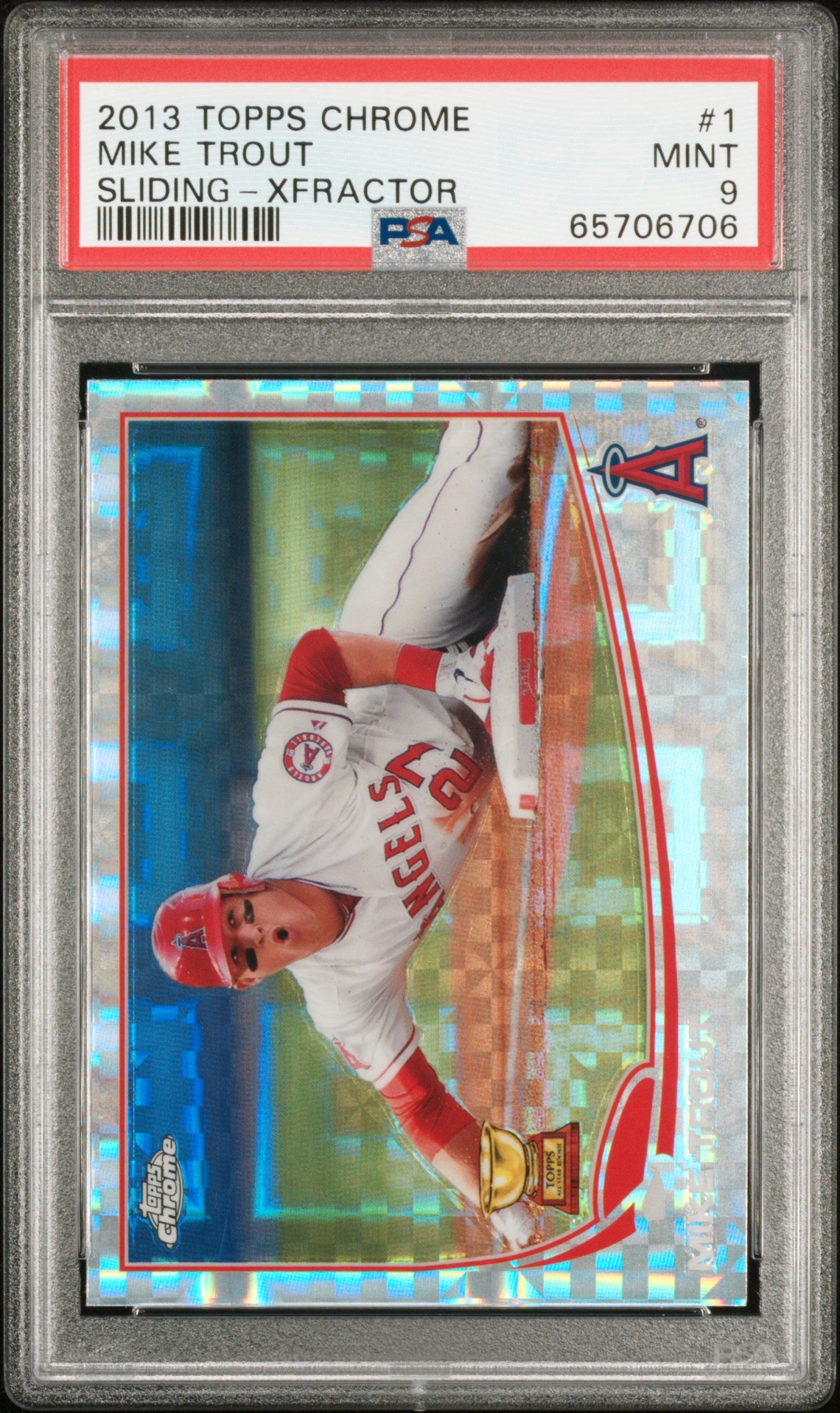 2013 Topps Chrome Sliding X-Fractor #1 Mike Trout PSA 9