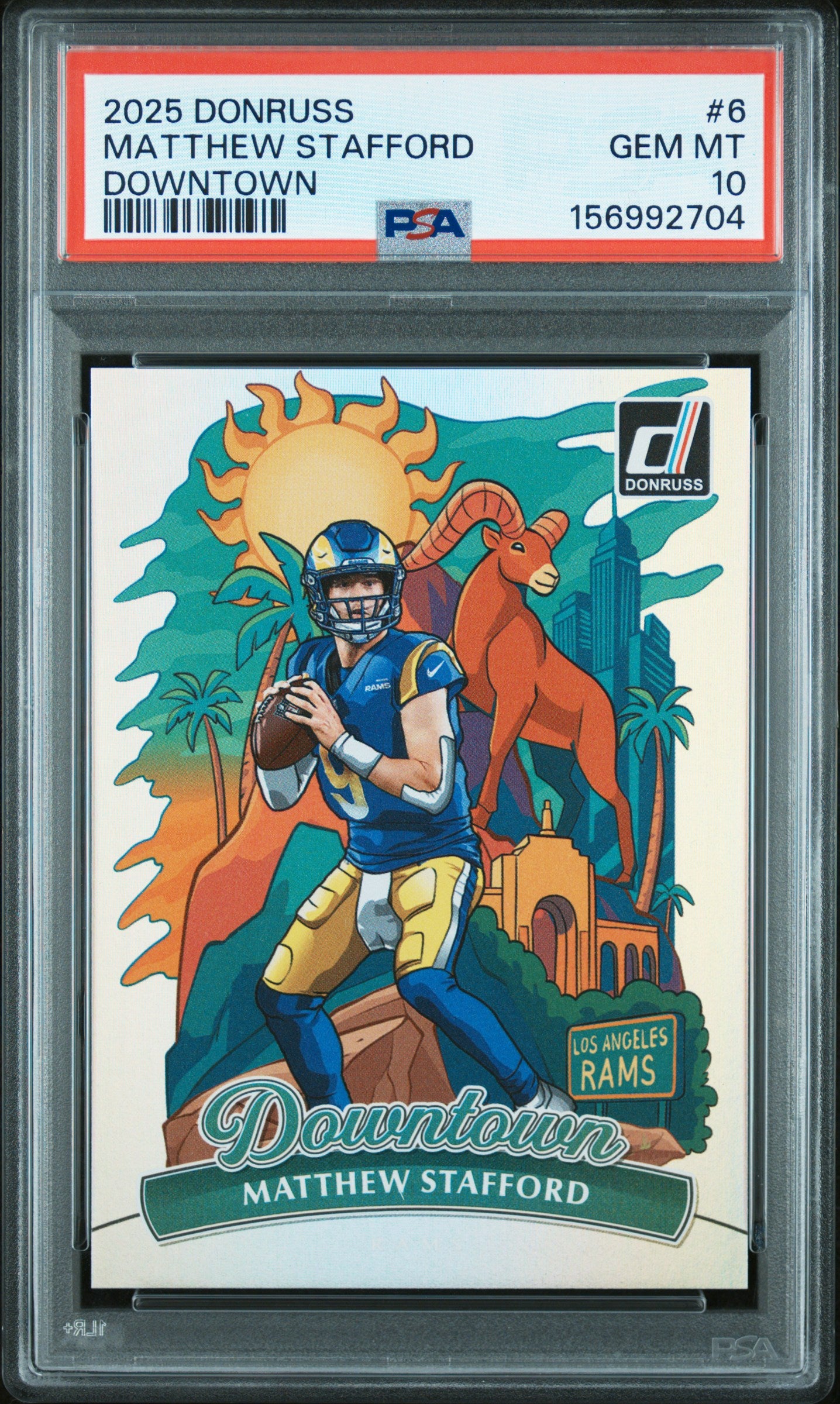 2025 Panini Donruss Downtown #6 Matthew Stafford PSA 10